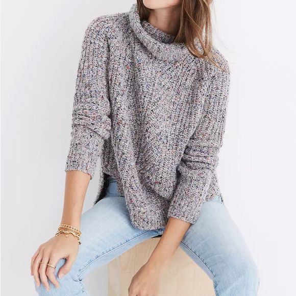 Madewell Sweaters - Madewell colorfleck ribbed turtleneck sweater